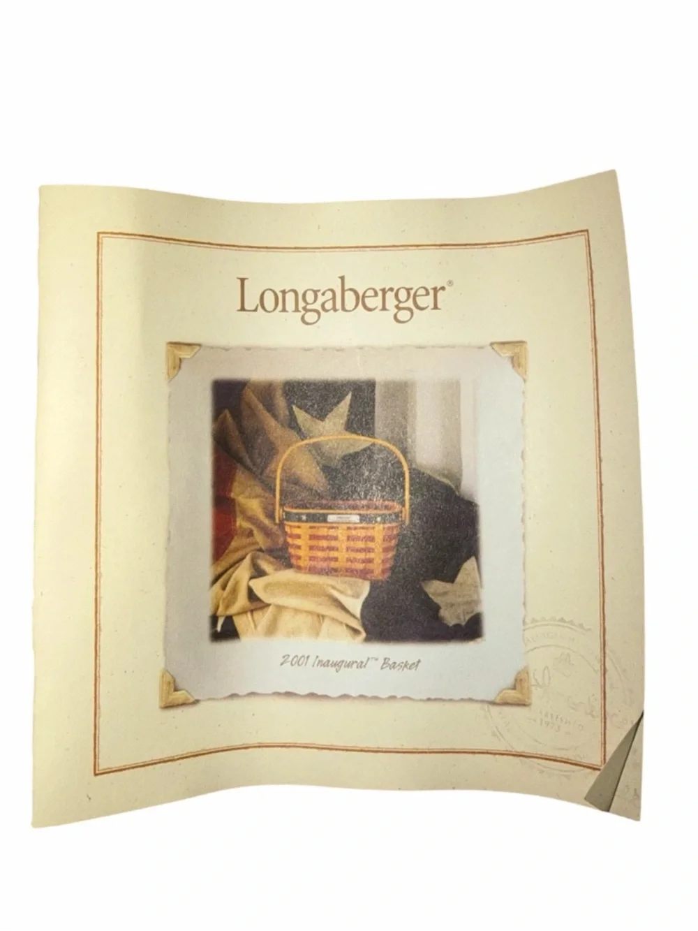 VINTAGE Longaberger Proudly American 2001 Inaugural Basket